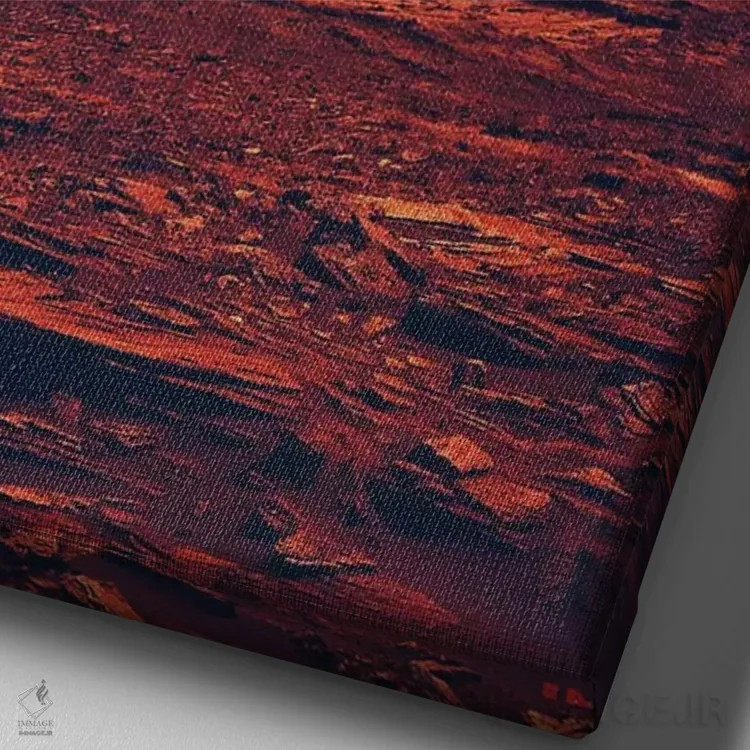 تابلو دکوراتیو مریخ اثر طراحی ۲۰۴۶ - نمای نزدیک بافت بوم