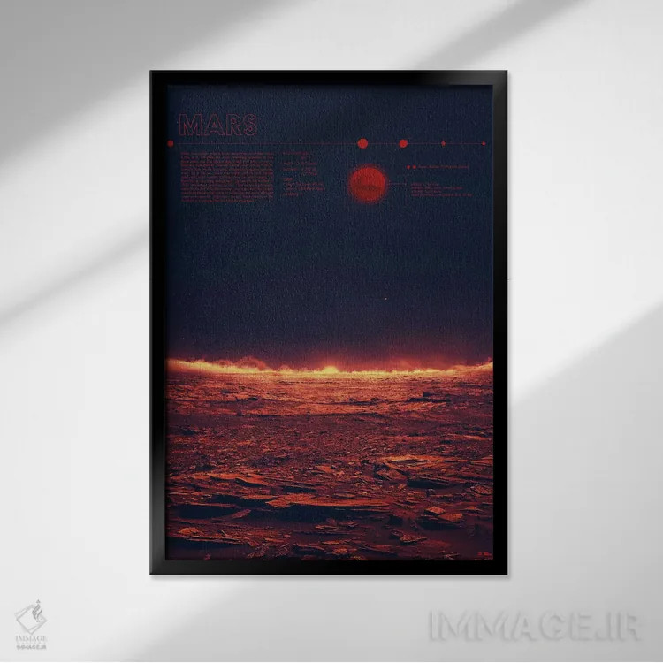 تابلو دکوراتیو مریخ اثر طراحی ۲۰۴۶ - نمای قابدار مشکی