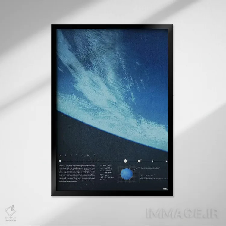 تابلو دکوراتیو نپتون اثر طراحی ۲۰۴۶ - نمای قابدار مشکی