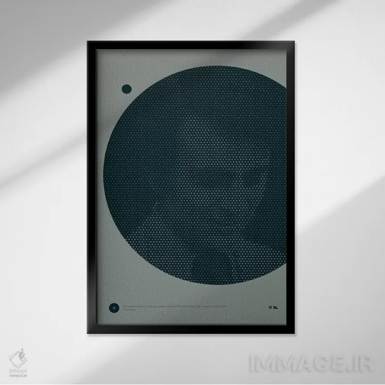 تابلو دکوراتیو کارل سیگن اثر طراحی ۲۰۴۶ - نمای قابدار مشکی