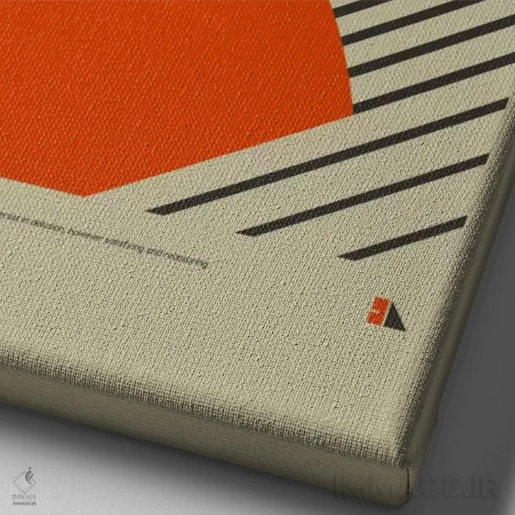 تابلو دکوراتیو حلقه ها اثر طراحی ۲۰۴۶ - نمای نزدیک بافت بوم