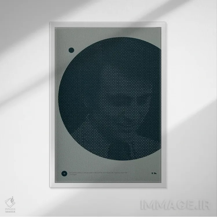 تابلو دکوراتیو کارل سیگن اثر طراحی ۲۰۴۶ - نمای قابدار سفید