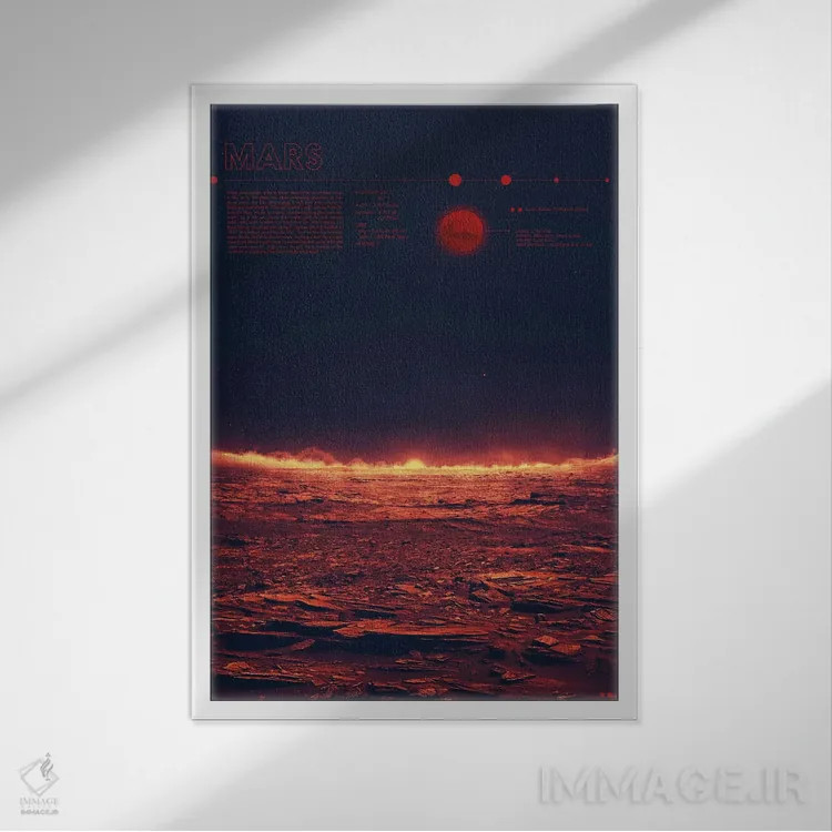 تابلو دکوراتیو مریخ اثر طراحی ۲۰۴۶ - نمای قابدار سفید