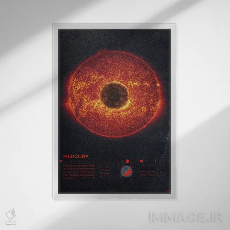 تابلو دکوراتیو عطارد اثر طراحی ۲۰۴۶ - نمای قابدار سفید