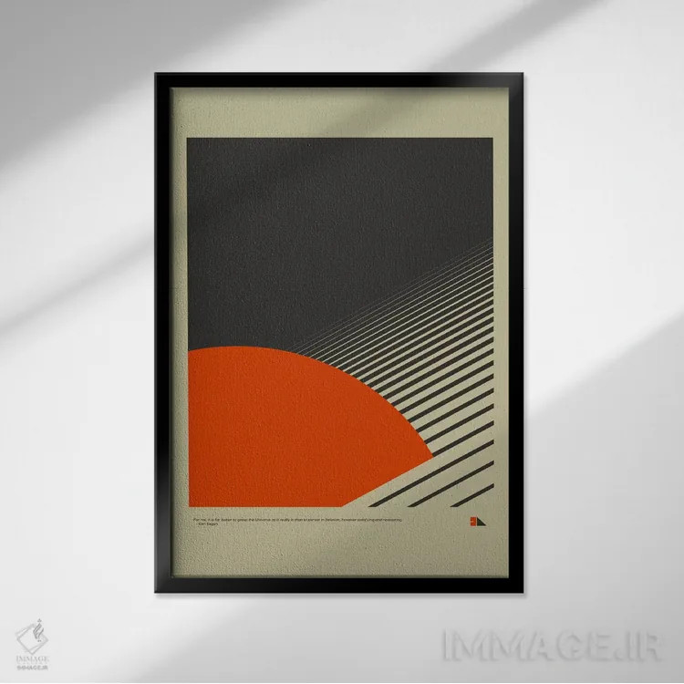 تابلو دکوراتیو حلقه ها اثر طراحی ۲۰۴۶ - نمای قابدار مشکی