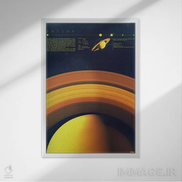 تابلو دکوراتیو زحل اثر طراحی ۲۰۴۶ - نمای قابدار سفید