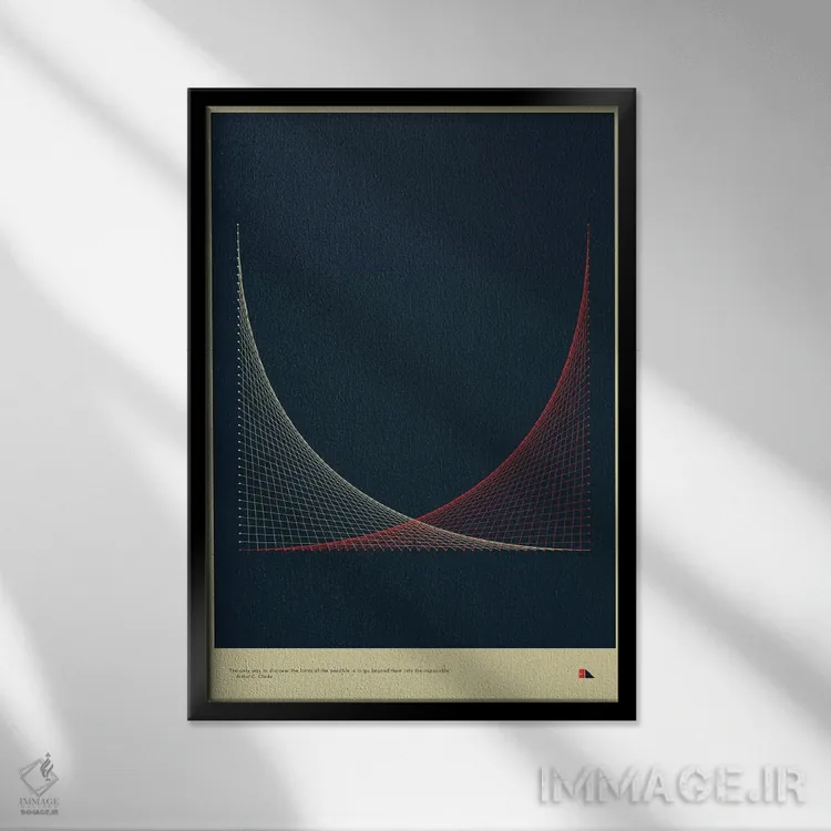 تابلو دکوراتیو ریسه ها اثر طراحی ۲۰۴۶ - نمای قابدار مشکی