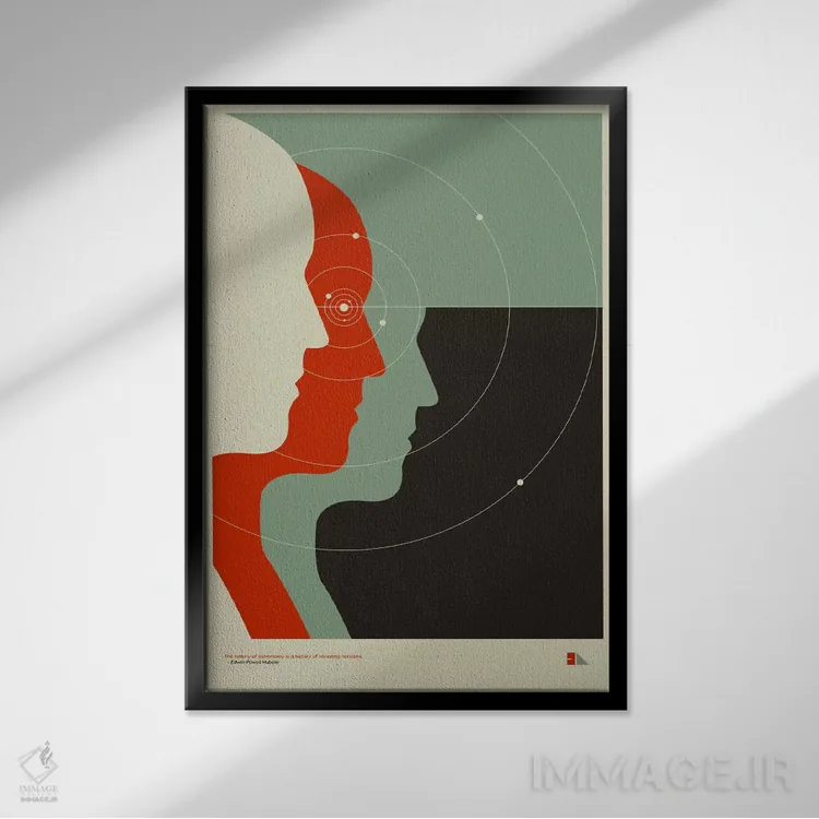 تابلو دکوراتیو طیف سنج اثر طراحی ۲۰۴۶ - نمای قابدار مشکی