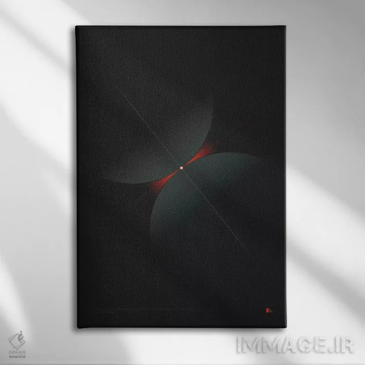 تابلو دکوراتیو برخورد I اثر طراحی ۲۰۴۶ - نمای روبهرو روی دیوار