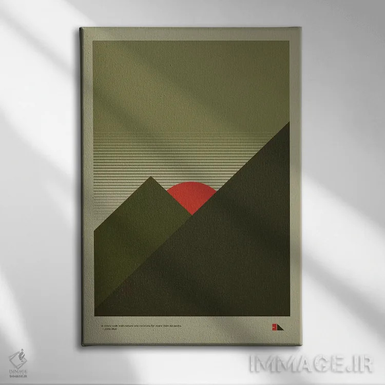 تابلو مدرن کوهستان ها اثر طراحی ۲۰۴۶ - نمای روبهرو روی دیوار