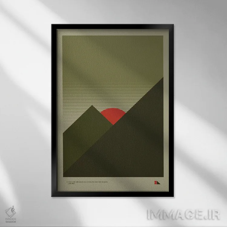 تابلو مدرن کوهستان ها اثر طراحی ۲۰۴۶ - نمای قابدار مشکی