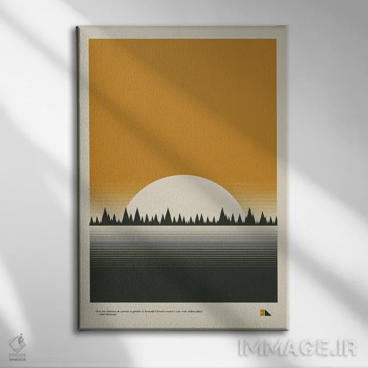 تابلو مدرن غروب اثر طراحی ۲۰۴۶ - نمای روبهرو روی دیوار