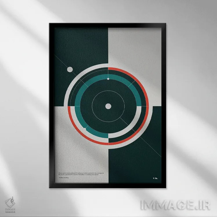 تابلو دکوراتیو مدارها اثر طراحی ۲۰۴۶ - نمای قابدار مشکی