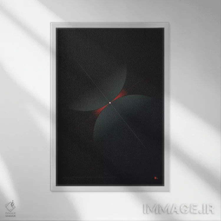 تابلو دکوراتیو برخورد I اثر طراحی ۲۰۴۶ - نمای قابدار سفید