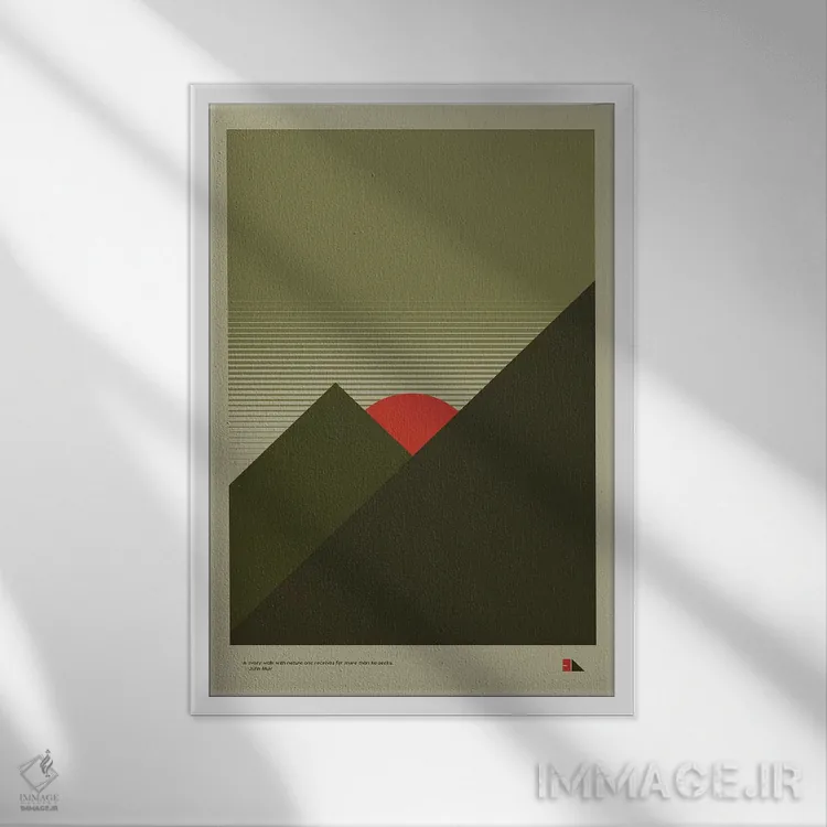 تابلو مدرن کوهستان ها اثر طراحی ۲۰۴۶ - نمای قابدار سفید