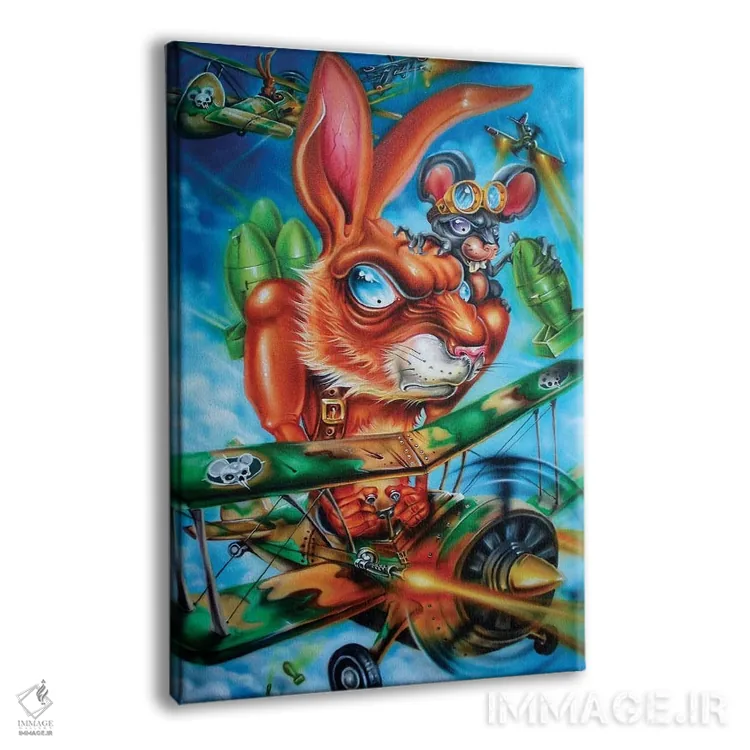 تابلو دکوراتیو نبرد هوایی اثر درک تورکوت - نمای پرسپکتیو محصول