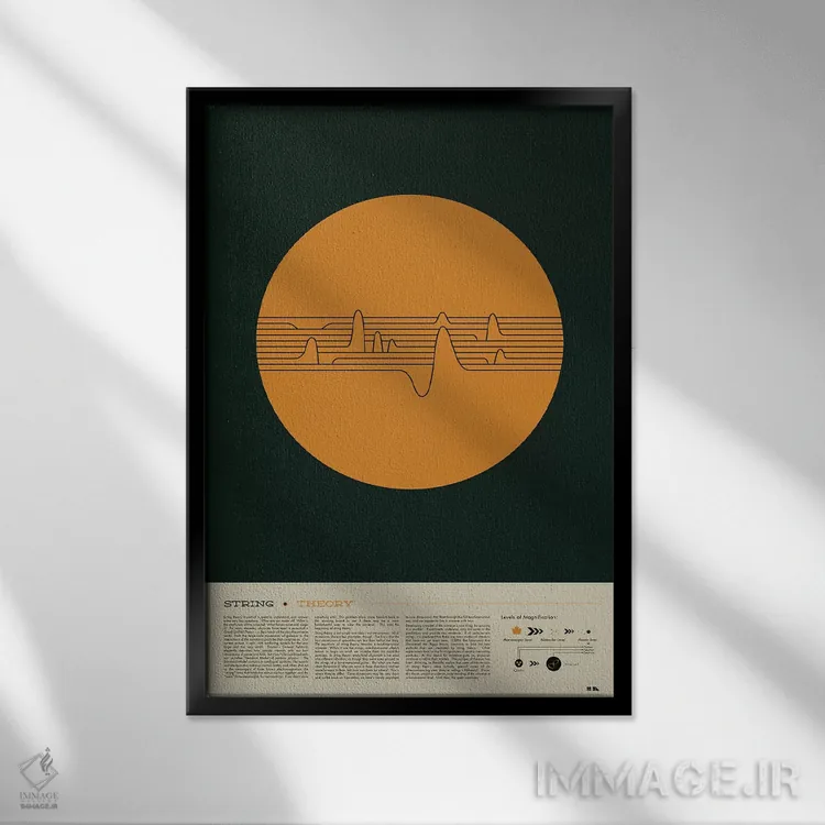 تابلو دکوراتیو نظریه ریسمان اثر طراحی ۲۰۴۶ - نمای قابدار مشکی