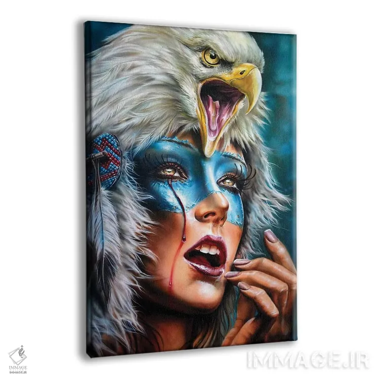 تابلو دکوراتیو کلاه پوست روح عقاب اثر درک تورکوت - نمای پرسپکتیو محصول