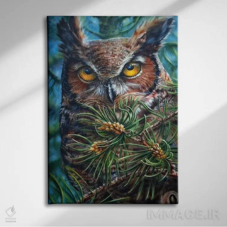 تابلو دکوراتیو شاخ بزرگ اثر درک تورکوت - نمای روبهرو روی دیوار