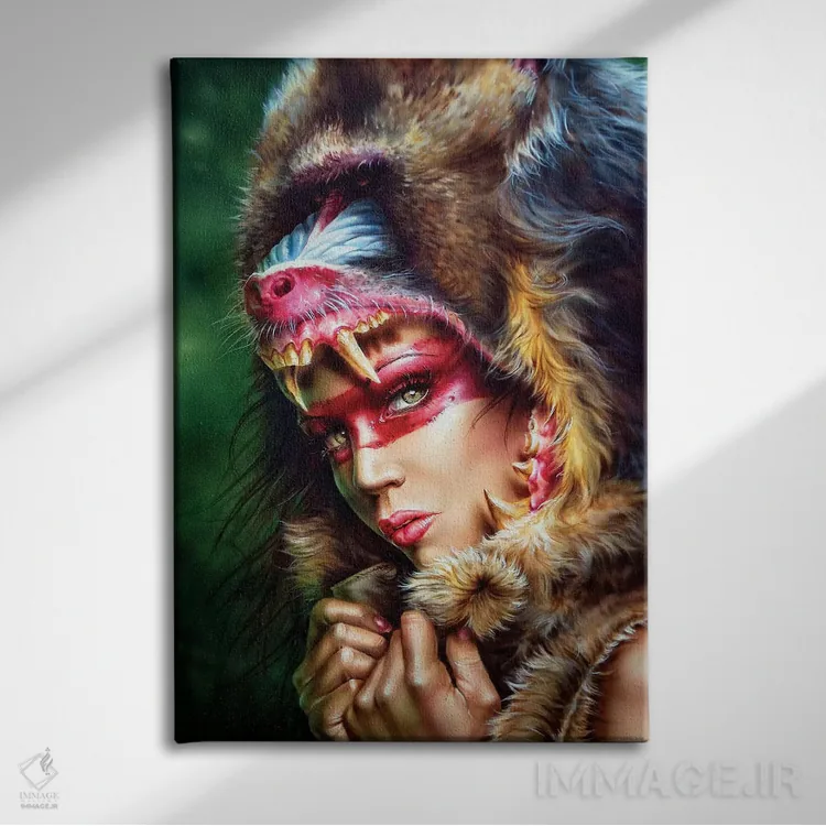 تابلو دکوراتیو ماندریل شکارچی اثر درک تورکوت - نمای روبهرو روی دیوار