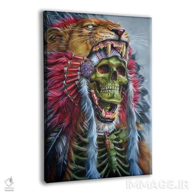 تابلو دکوراتیو شیر جنگجو اثر درک تورکوت - نمای پرسپکتیو محصول