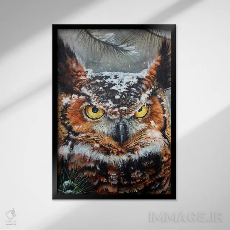 تابلو دکوراتیو شاخدار بزرگ ۲ اثر درک تورکوت - نمای قابدار مشکی