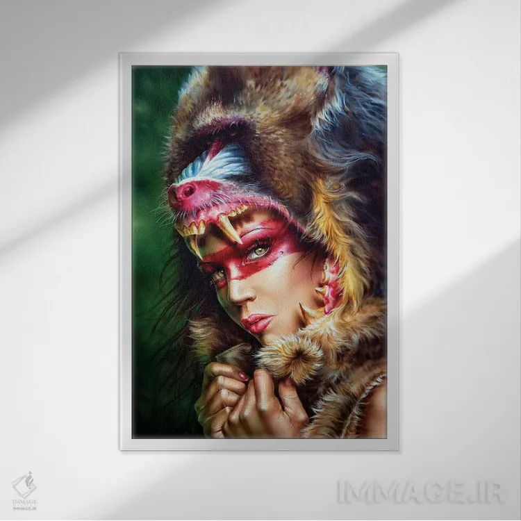 تابلو دکوراتیو ماندریل شکارچی اثر درک تورکوت - نمای قابدار سفید