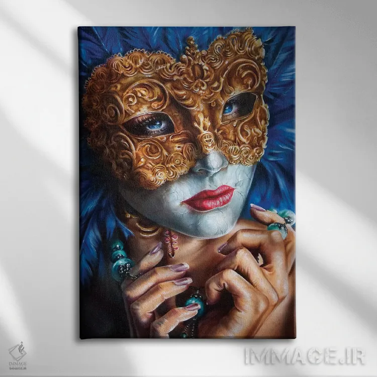 تابلو دکوراتیو نقاب دار اثر درک تورکوت - نمای روبهرو روی دیوار