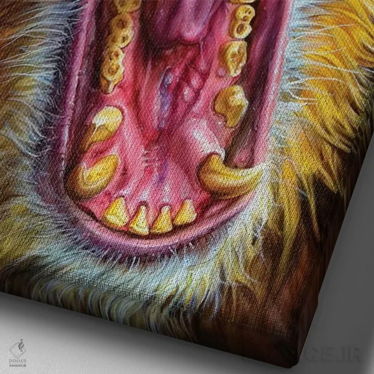 تابلو دکوراتیو ماندریل اثر درک تورکوت - نمای نزدیک بافت بوم