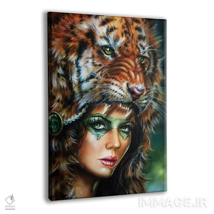 تابلو دکوراتیو زن شکارچی ببر II اثر درک تورکوت - نمای پرسپکتیو محصول