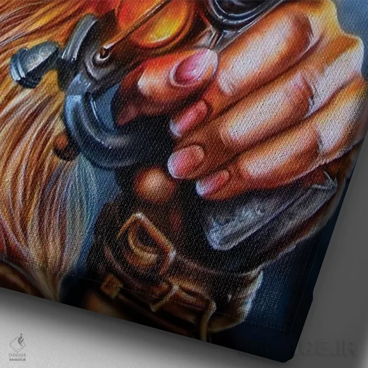 تابلو دکوراتیو استیم پانک اثر درک تورکوت - نمای نزدیک بافت بوم