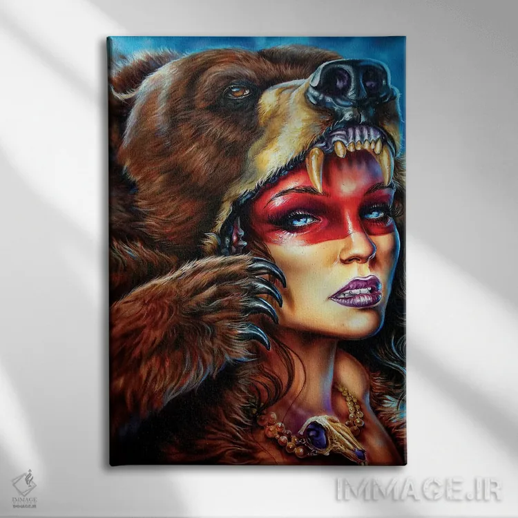 تابلو دکوراتیو کلاه پوست خرسی اثر درک تورکوت - نمای روبهرو روی دیوار