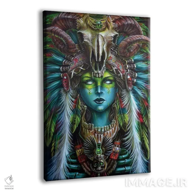 تابلو دکوراتیو زن شکارچی جادوی ووودو اثر درک تورکوت - نمای پرسپکتیو محصول