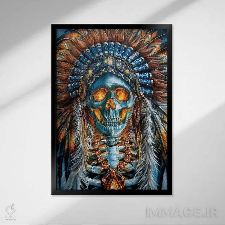 تابلو دکوراتیو رئیس جنگجو اثر درک تورکوت - نمای قابدار مشکی