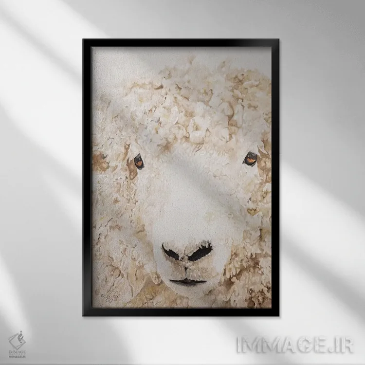 تابلو دکوراتیو پشمالو اثر دایان فیفر - نمای قابدار مشکی