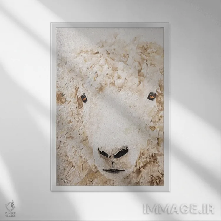 تابلو دکوراتیو پشمالو اثر دایان فیفر - نمای قابدار سفید