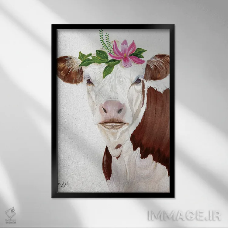 تابلو دکوراتیو دوشیزه ماگنولیا اثر دایان فیفر - نمای قابدار مشکی