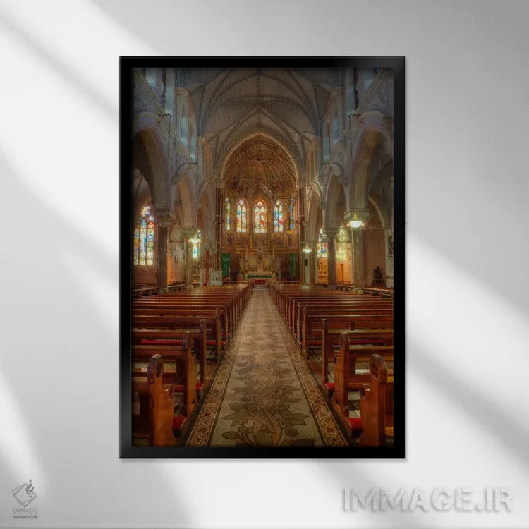 تابلو دکوراتیو Church Of The Sacred Heart Of Jesus, County Roscommon, Conn… اثر دنیس فلهرتی - نمای قابدار مشکی