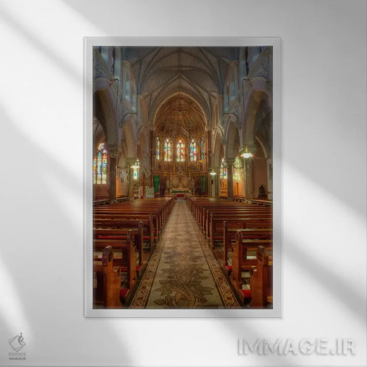 تابلو دکوراتیو Church Of The Sacred Heart Of Jesus, County Roscommon, Conn… اثر دنیس فلهرتی - نمای قابدار سفید