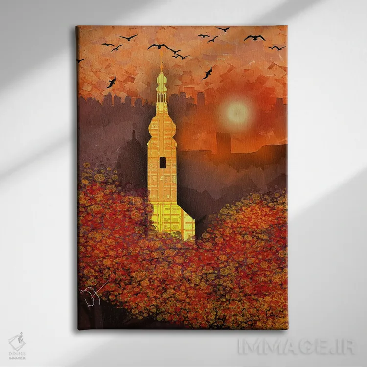 تابلو دکوراتیو معبد اثر دارلا فرارا - نمای روبهرو روی دیوار