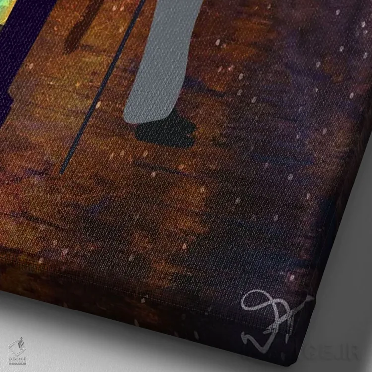 تابلو دکوراتیو محله فرانسوی اثر دارلا فرارا - نمای نزدیک بافت بوم