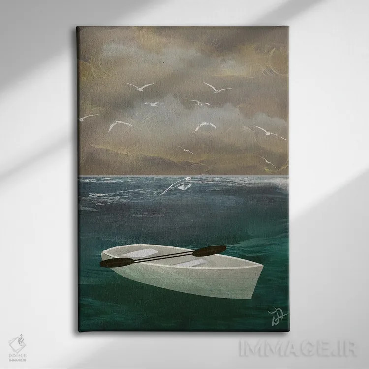 تابلو دکوراتیو مرغان دریایی اثر دارلا فرارا - نمای روبهرو روی دیوار