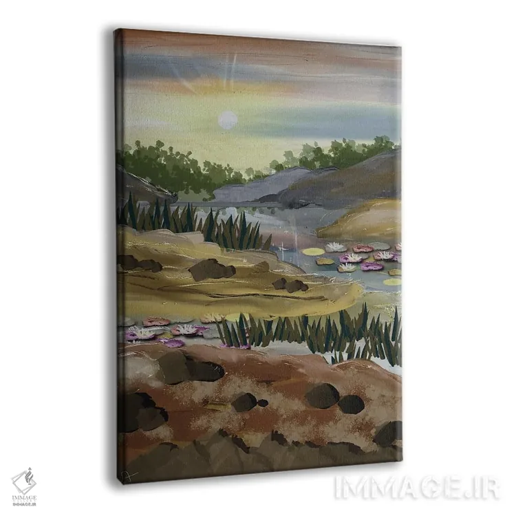 تابلو دکوراتیو خورشید بر فراز رودخانه اثر دارلا فرارا - نمای پرسپکتیو محصول