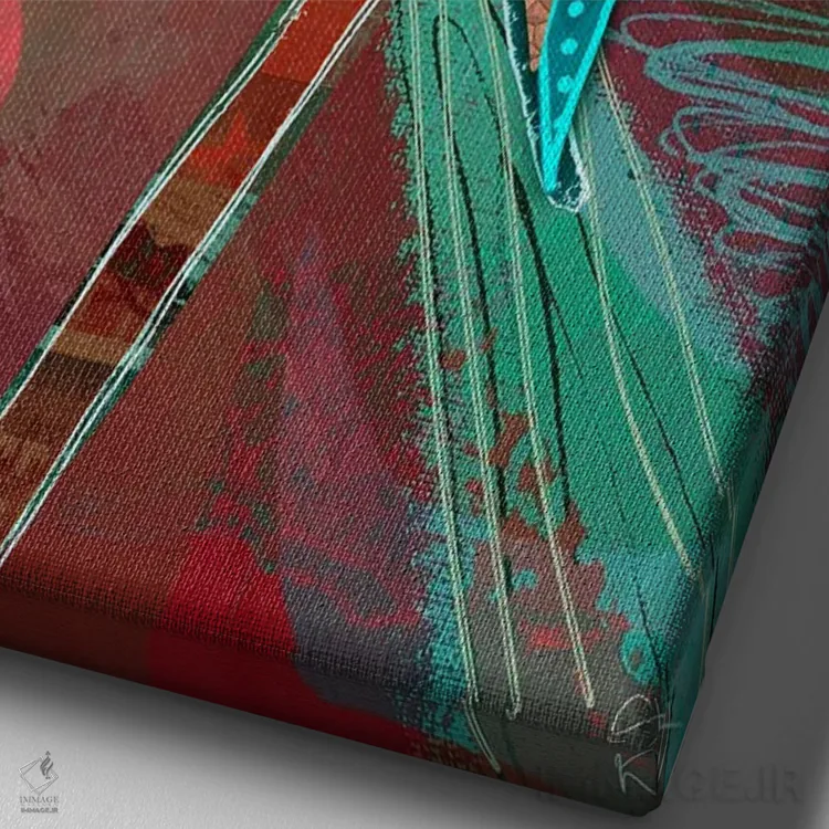 تابلو انتزاعی پرنده انتزاعی اثر دارلا فرارا - نمای نزدیک بافت بوم