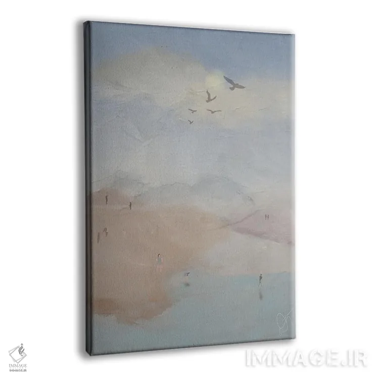 تابلو انتزاعی ساحل کوهستانی اثر دارلا فرارا - نمای پرسپکتیو محصول