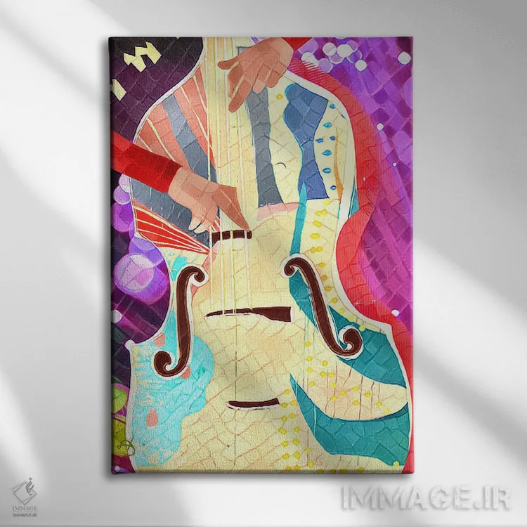 تابلو دکوراتیو ویلن سل اثر دارلا فرارا - نمای روبهرو روی دیوار