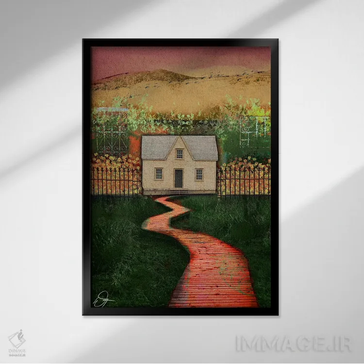 تابلو دکوراتیو راه اثر دارلا فرارا - نمای قابدار مشکی