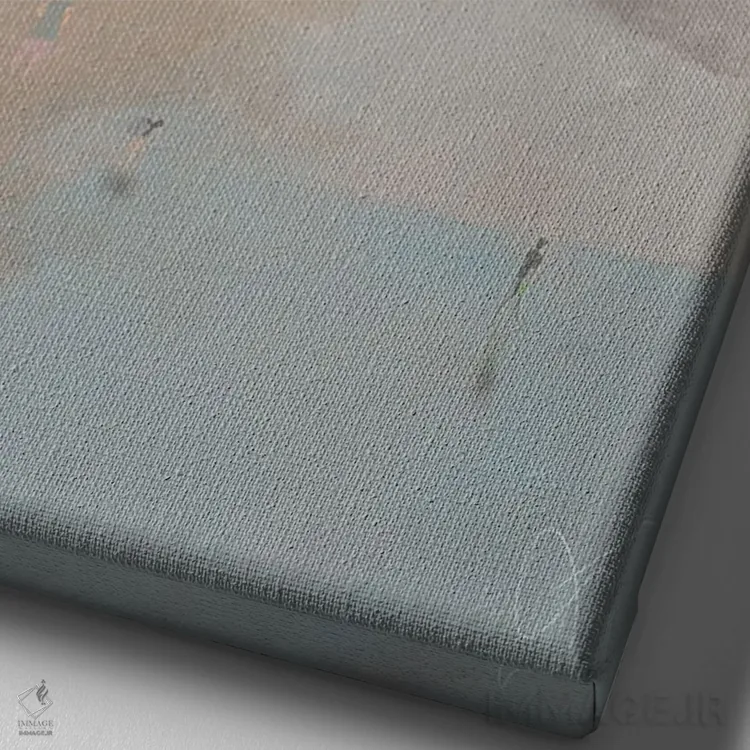 تابلو انتزاعی ساحل کوهستانی اثر دارلا فرارا - نمای نزدیک بافت بوم