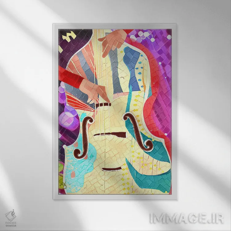 تابلو دکوراتیو ویلن سل اثر دارلا فرارا - نمای قابدار سفید