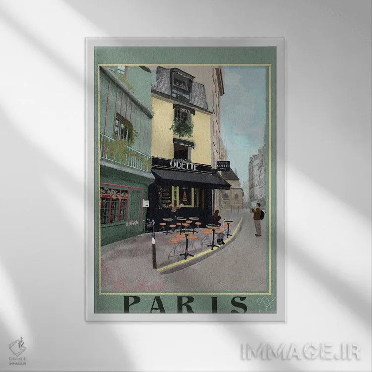 تابلو دکوراتیو خانه اودت پاریس اثر دارلا فرارا - نمای قابدار سفید